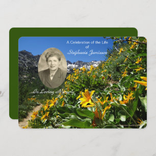 Feiern der Einladung zum Leben, Blume mit Foto