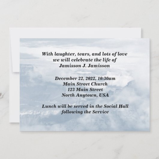 Feiern der Einladung zum Leben, Canyon Wolken (Rückseite)