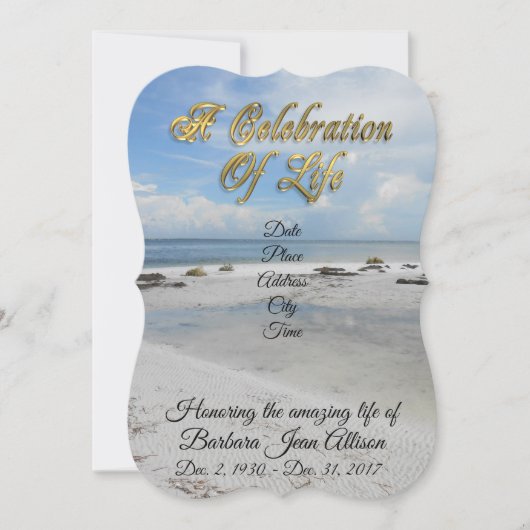 Feiern der Einladung zum Strand von Life (Vorderseite)