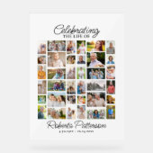 Feiern der FotoCollage zum Gedenken an das Leben Acrylschild (Vorderseite)