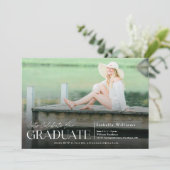 Feiern der Graduate Foto Graduation Party Einladung (Stehend Vorderseite)