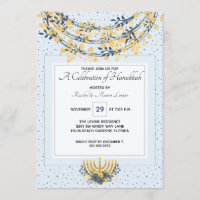 Feiern der Hanukkah-Blume & Navy Blue