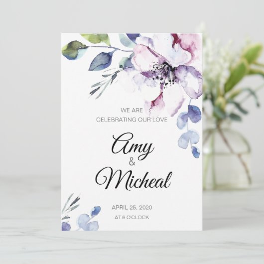 Feiern der Hochzeit unserer Liebe Einladung (Stehend Vorderseite)