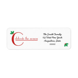 Feiern der Jahreszeit | Red white address label