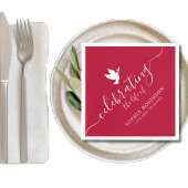 Feiern der lebenseleganten Script-Dove-Beerdigung Serviette