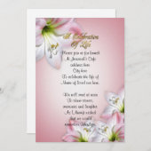 Feiern der Lebensfarbe Amaryllis Einladung (Vorne/Hinten)