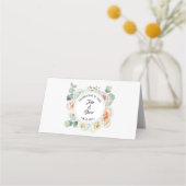 Feiern der Liebe Aquarellfarbene Rose Platzkarte (Rückseite)