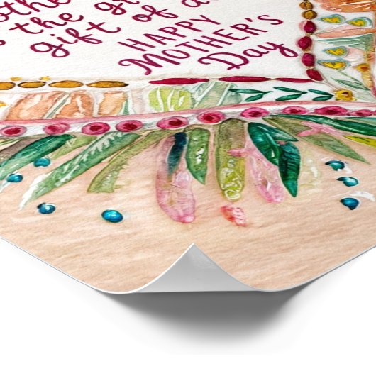 Feiern der Liebe der Mama: Blumenwall Art für Mutt Poster (Ecke)