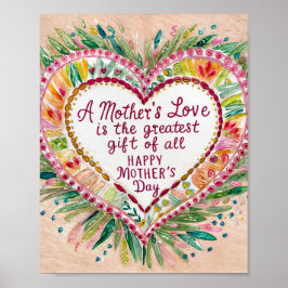 Feiern der Liebe der Mama: Blumenwall Art für Mutt Poster