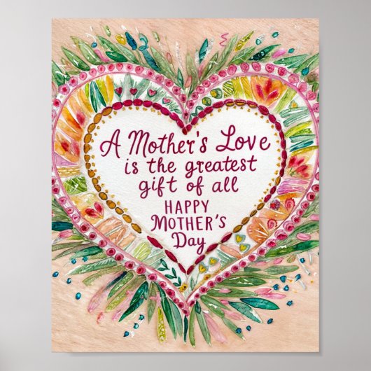 Feiern der Liebe der Mama: Blumenwall Art für Mutt Poster (Vorne)
