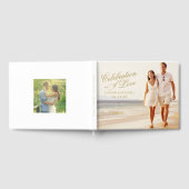 Feiern der Liebe Elegantes Gold Wedding Foto Gästebuch (Voll)