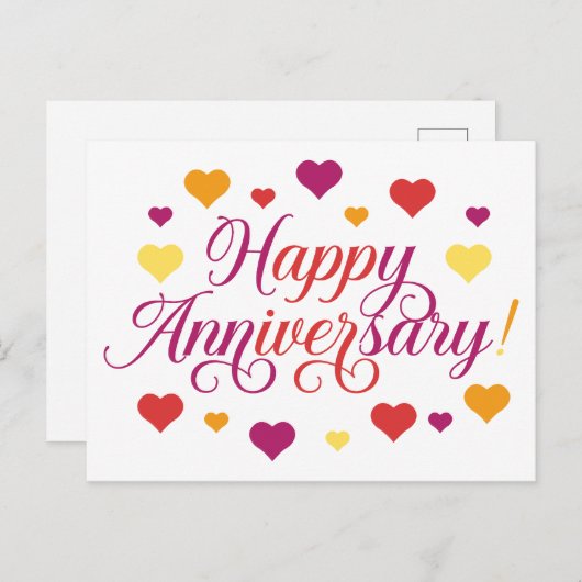 Feiern der Liebe: glücklicher Jahrestag Postkarte (Vorne/Hinten)