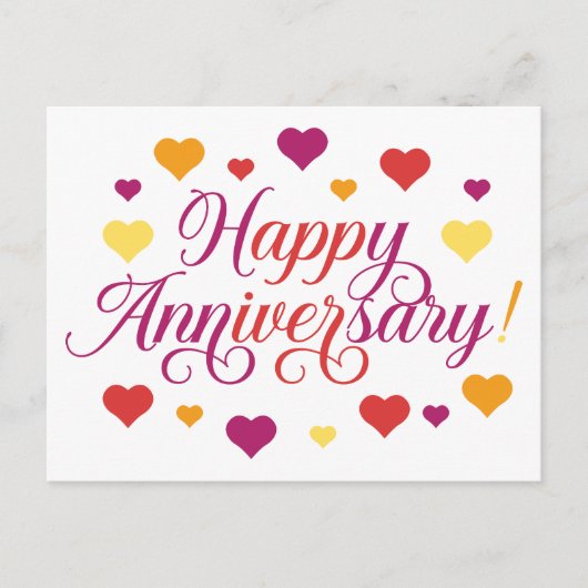 Feiern der Liebe: glücklicher Jahrestag Postkarte (Vorderseite)