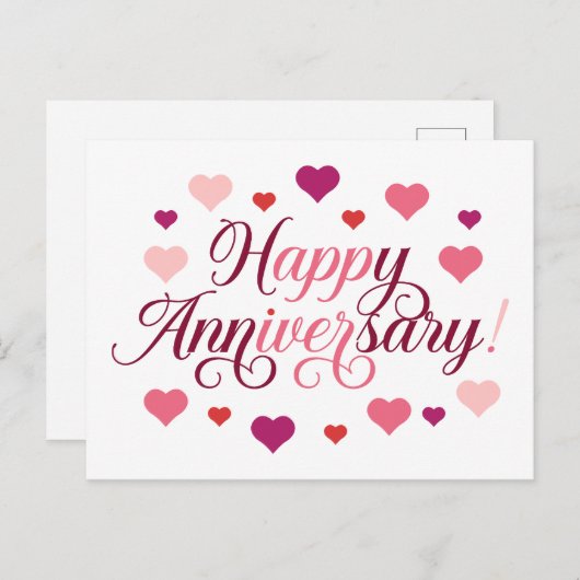 Feiern der Liebe: glücklicher Jahrestag Postkarte (Vorne/Hinten)