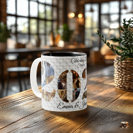 Feiern der Liebe Hochzeitstag FotoCollage Zweifarbige Tasse