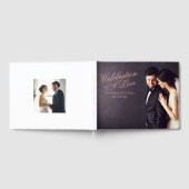 Feiern der Liebe Rose Gold Hochzeit Foto Gästebuch (Voll)
