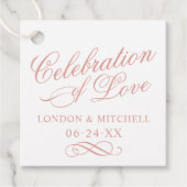 Feiern der Liebe Rose Gold Wedding Monogramm Geschenkanhänger (Vorderseite)