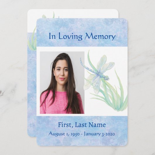 Feiern der Lifestyle-Wasserfarben-Libelle Einladung (Vorne/Hinten)