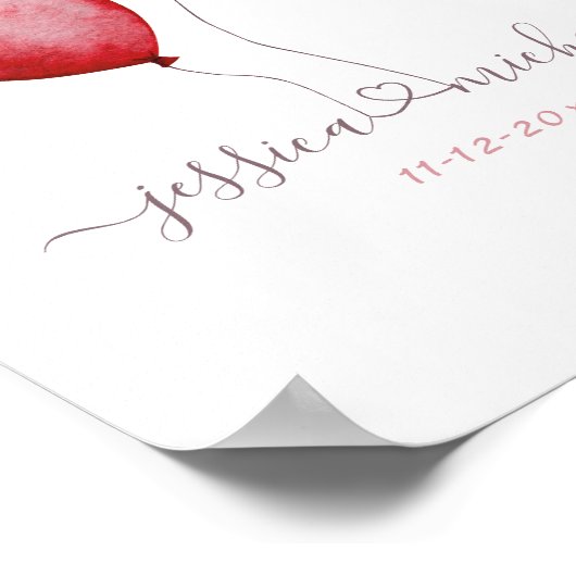 Feiern der Namen und Datum der neuen Liebe Poster (Ecke)