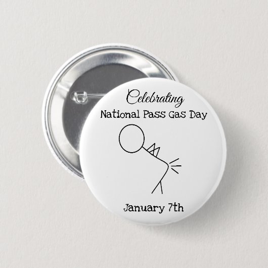 Feiern der "National Pass Gas Day"-Taste Button (Vorne & Hinten)