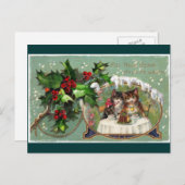 Feiern der Neujahrskätzchen Feiertagspostkarte (Vorne/Hinten)