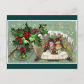 Feiern der Neujahrskätzchen Feiertagspostkarte (Vorderseite)