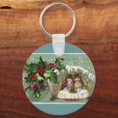 Feiern der Neujahrskätzchen Schlüsselanhänger (Vorderseite)