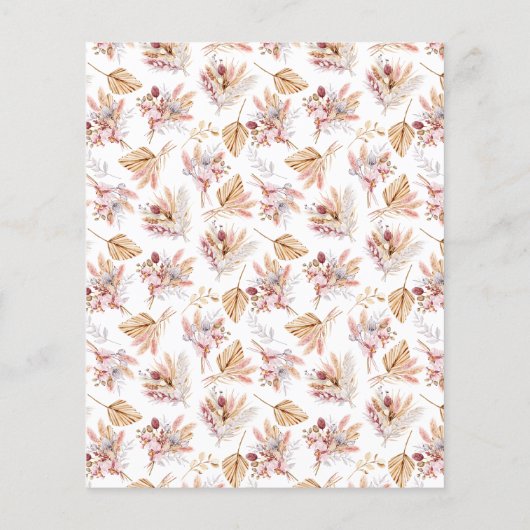 Feiern der Pampas Blume Rose Einladung (Rückseite)