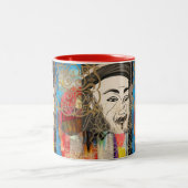 Feiern der Rumi-Tasse Zweifarbige Tasse (Mittel)