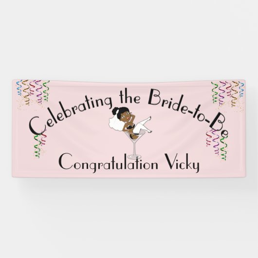 Feiern der Schwarzen Braut zum Duschen / Party Banner (Horizontal)