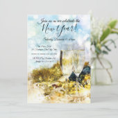 Feiern der Silvester-Party Einladung (Stehend Vorderseite)