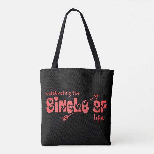 FEIERN DER SINGLE AF LIFE lustige Singles Tasche (Rückseite)