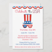 Feiern der USA 4. Juli GRILLEN Party Einladung (Vorderseite)