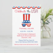 Feiern der USA 4. Juli GRILLEN Party Einladung (Stehend Vorderseite)