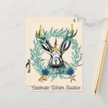 Feiern der Wintersonnenwende Postkarte