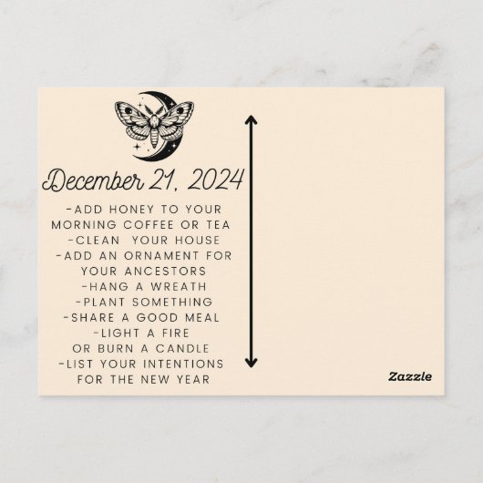 Feiern der Wintersonnenwende Postkarte (Rückseite)