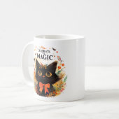 Feiern der Zauberkatze - Halloween-Katze Kaffeetasse (Vorderseite Links)