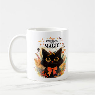 Feiern der Zauberkatze - Halloween-Katze Kaffeetasse