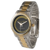 Feiern des 20. Jahrestages. Personalisierbar. Armbanduhr (Schrägansicht)