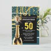 Feiern des 50. blauen Goldschaumweins Einladung (Stehend Vorderseite)