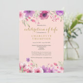 Feiern des blush pink goldbläsernen Fotos Einladung (Stehend Vorderseite)