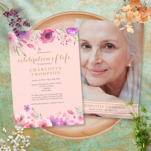 Feiern des blush pink goldbläsernen Fotos Einladung