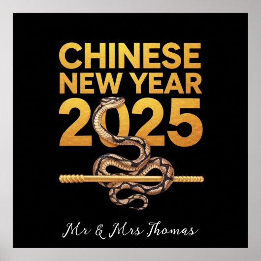 Feiern des chinesischen Neujahrs 2025 der Schlange Poster (Vorne)