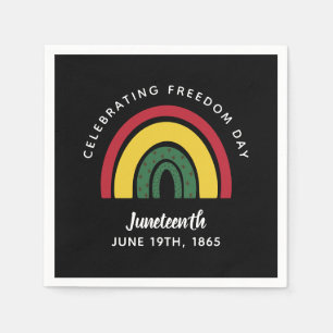 Feiern des Freiheitstages Juneteenth 1865 Regenbog Serviette