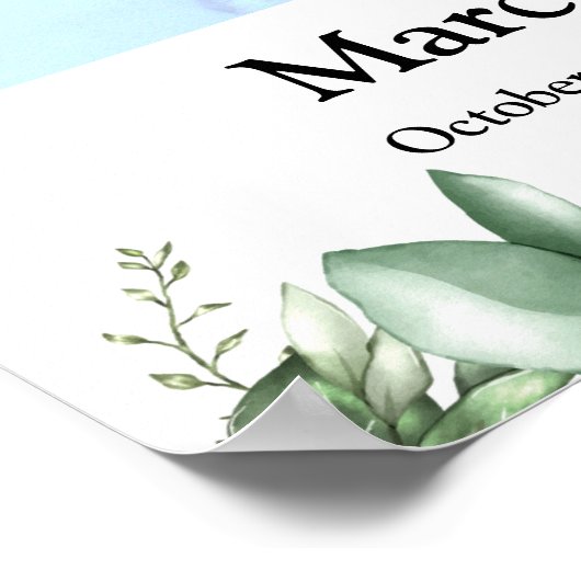 Feiern des Lebens 16x20 Grüne Blätter Beerdigung Poster (Ecke)