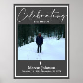 Feiern des Lebens 18x24 Dunkelgraue Beerdigung Pos Poster (Vorne)