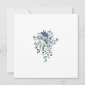 Feiern des Lebens, dunkelblau und weiße Blüte in Einladung (Rückseite)