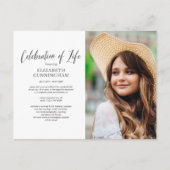 Feiern des Lebens Einfaches Chic Elegantes Foto Einladungspostkarte (Vorderseite)