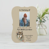 Feiern des Lebens Einladende Wasserfarbenwolf-Tier Einladung (Stehend Vorderseite)