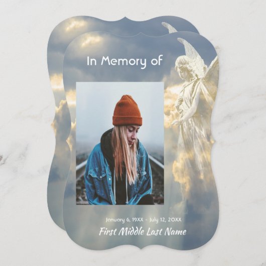 Feiern des Lebens Einladung Angel Sky Wolken (Vorne/Hinten)